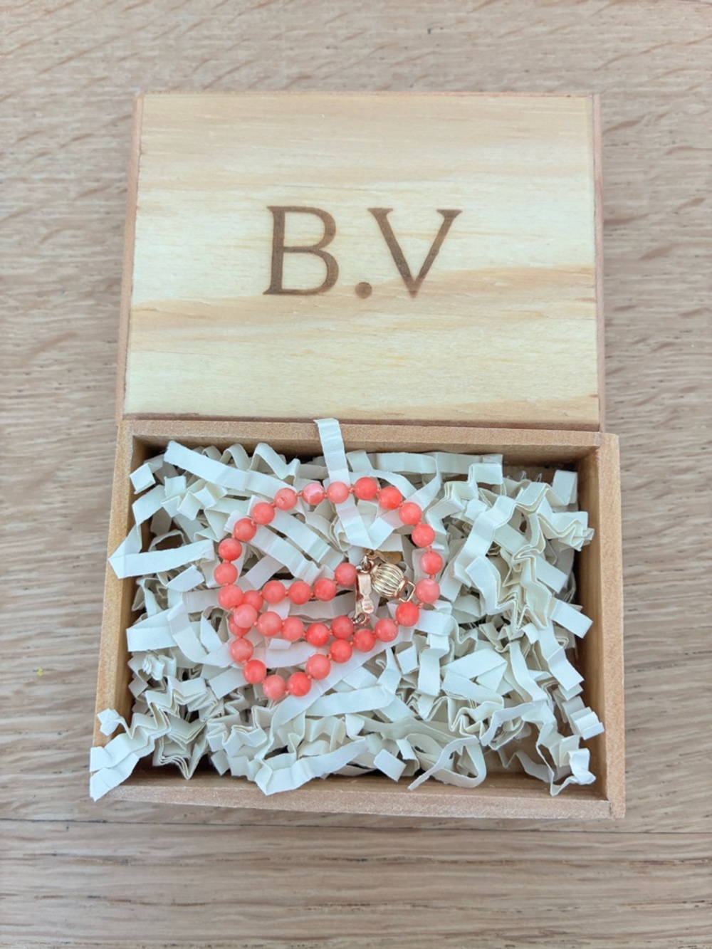 Baby Pink Coral Bamboo Bracelet, Beatrice Valenzuela